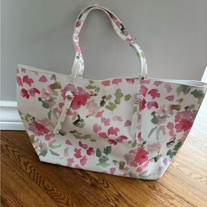 Elegant Floral Tote Bag - Pink and Green